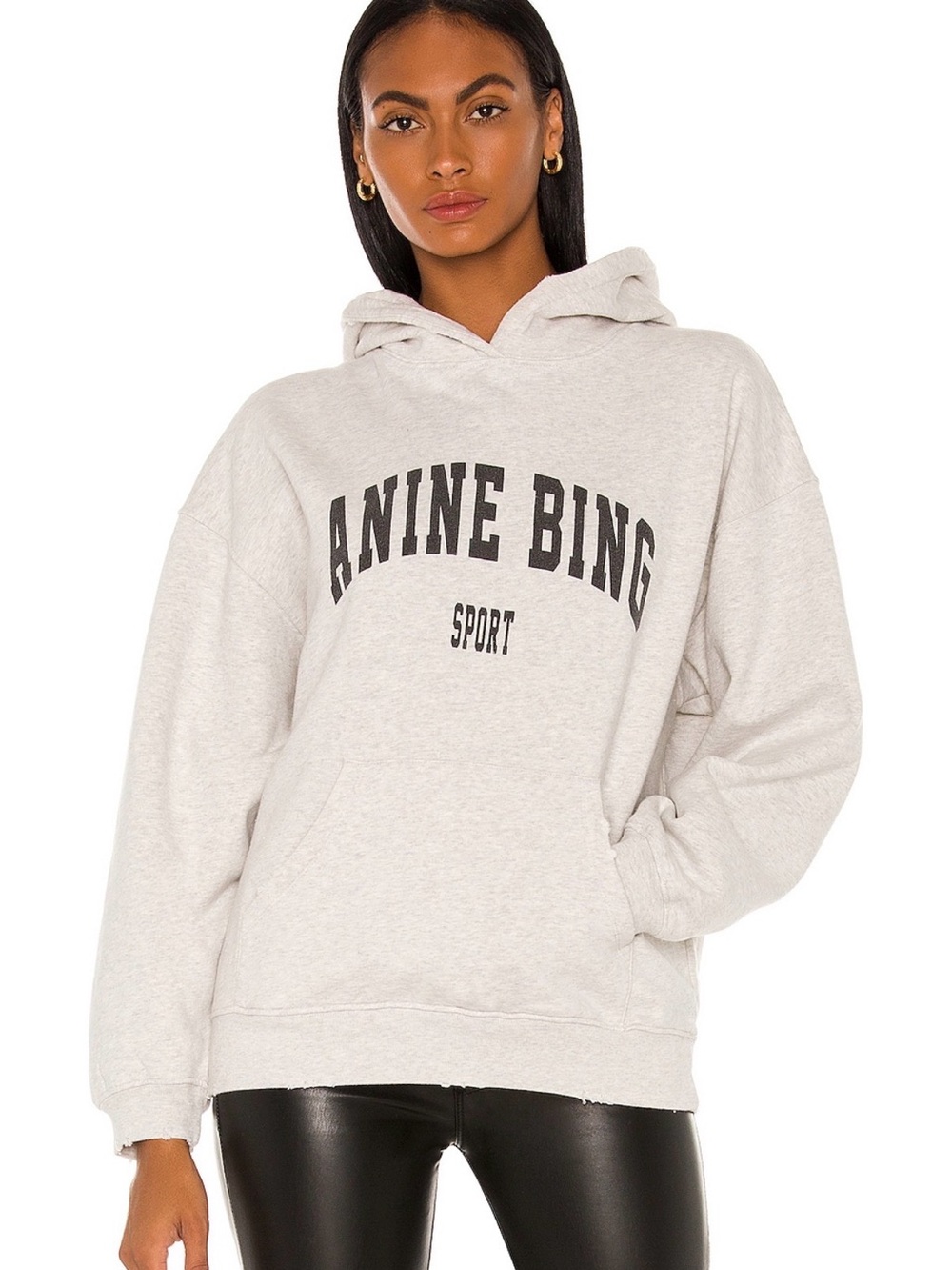 Anine Bing Sport Harvey Heather Grey Hoodie - Medium
